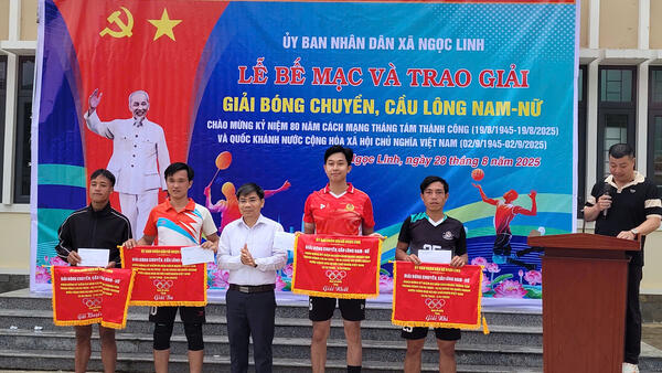 Xã Ngọc Linh tổ chức thành công Hội thao chào mừng kỷ niệm 80 năm Cách mạng tháng Tám thành công 19/8/1945 – 19/8/2025 và Quốc kháng 02/09/1945 – 02/09/2025