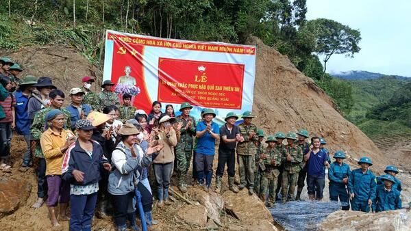 Xã Ngọc Linh tổ chức Lễ phát động khắc phục hậu quả sau thiên tai.