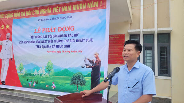 UBND xã Ngọc Linh tổ chức Lễ phát động Tết trồng cây đời đời nhớ ơn Bác Hồ kết hợp hưởng ứng Ngày Môi trường thế giới 5/6